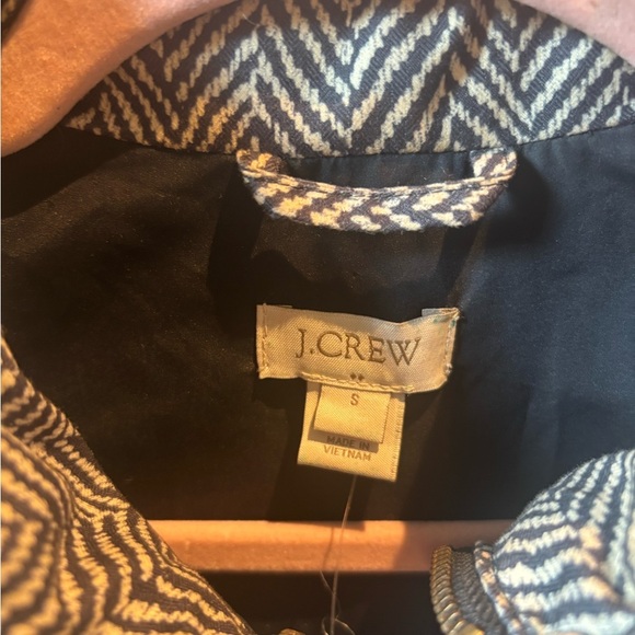 J. Crew Black and White Herringbone Puffer Vest - Picture 2 of 3